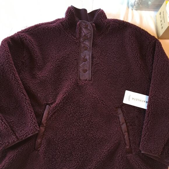 NWT ATHLETA Cozy Sherpa Snap Sweatshirt 2X - Picture 4 of 12